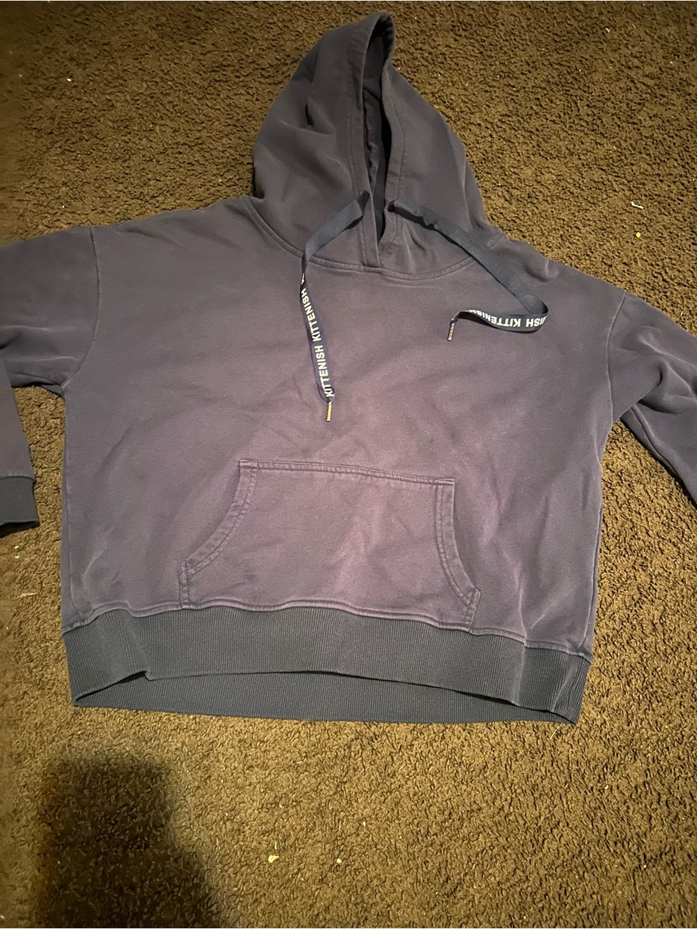 Kittenish Navy Blue Pullover Hoodie